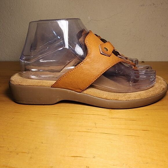 Rialto Comfort Brown Bianka Women’s Low Wedge Sandals Size 8M Worn 1x Pristine - Picture 5 of 7